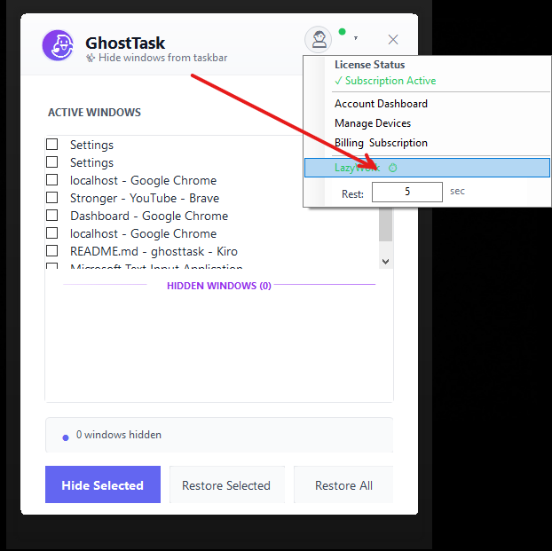 LazyWork option in GhostTask